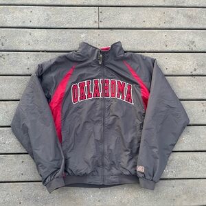 Colosseum Gray and Red Oklahoma Windbreaker
